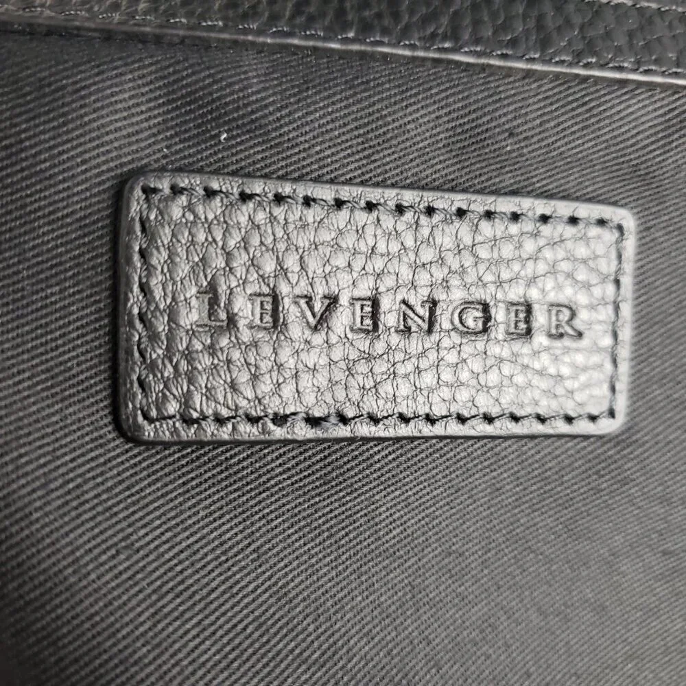 Levenger Metro Blue Canvas Leather Messenger Bag 13